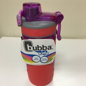 Bubba Flo Kids 16 oz Coral and Purple Plastic Water Bottle with Wide Mouth